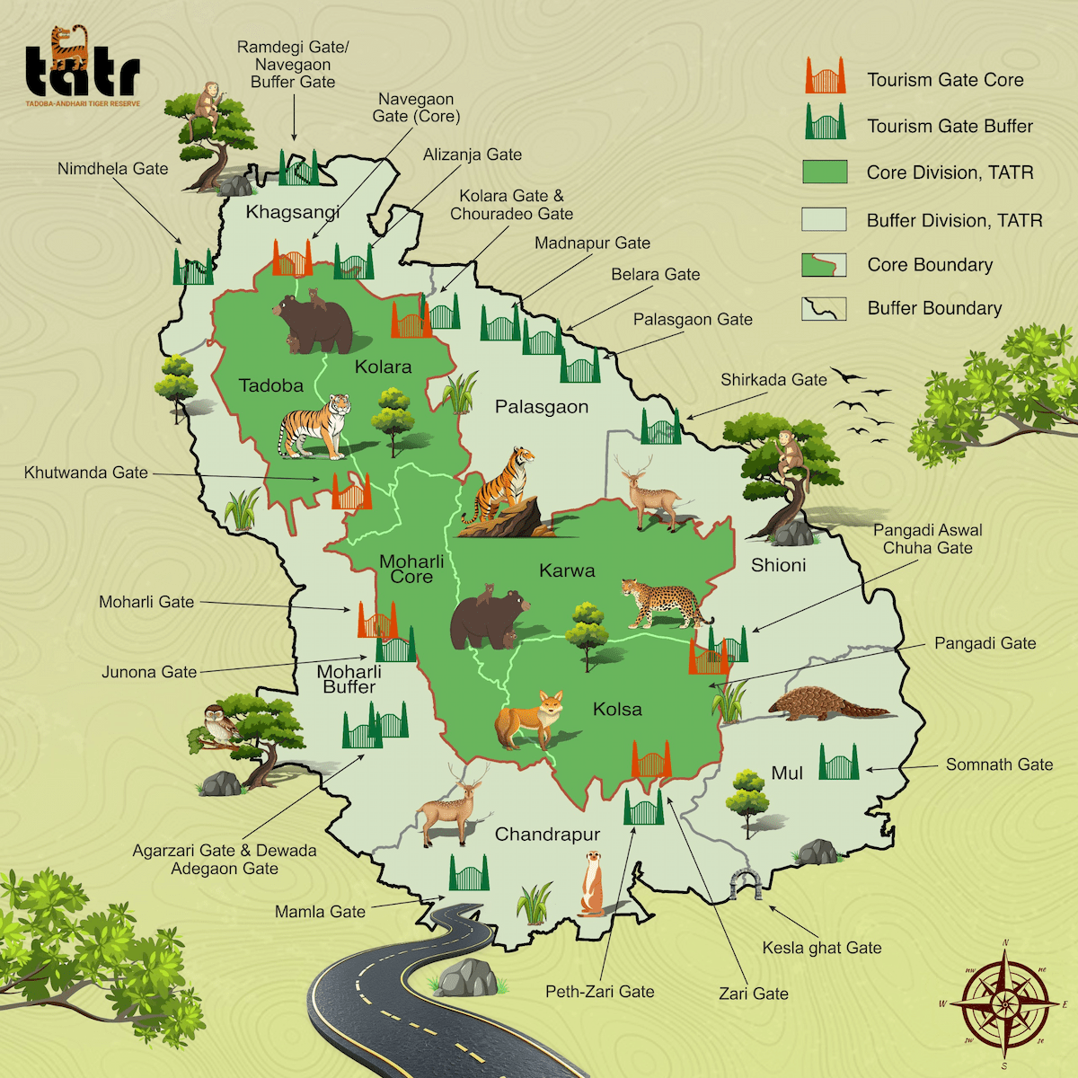 Tadoba Landscape Map